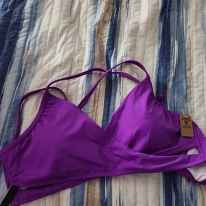 2XL purple bikini swim top